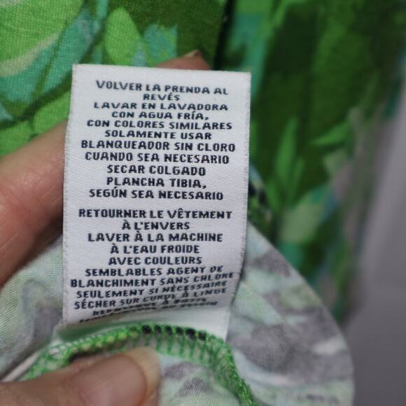 Ruby Road Blouse Women PS Assymetric Hem Green Vines - Picture 7 of 14